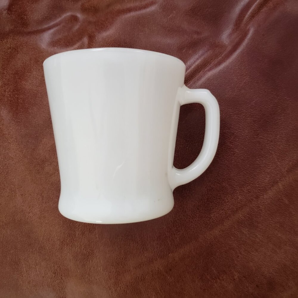 Vintage FIRE KING Oven Ware MUG CUP with D Handle; Flat Bottom